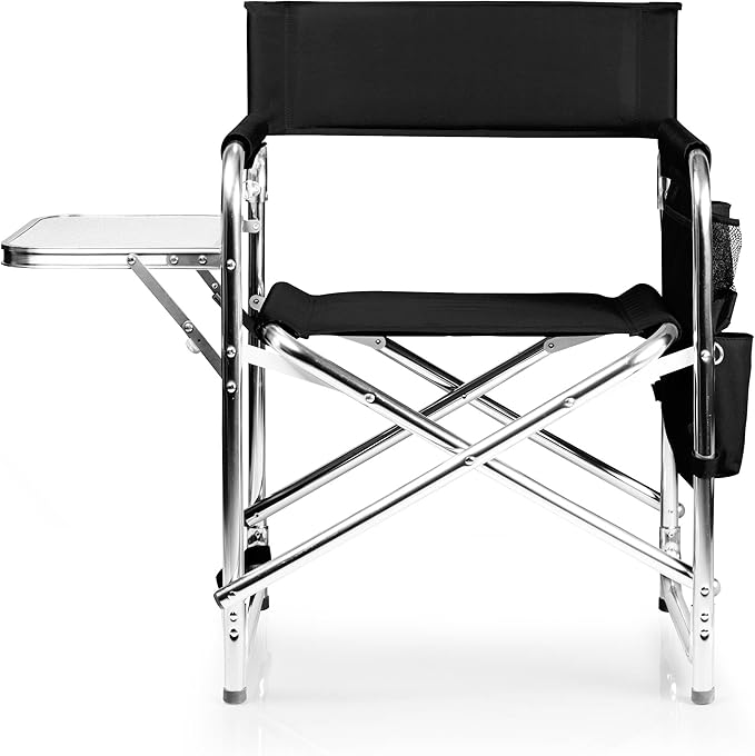 PICNIC TIME NHL Utah Hockey Club Sports Chair with Side Table Beach Chair Camp Chair for Adults (Black)