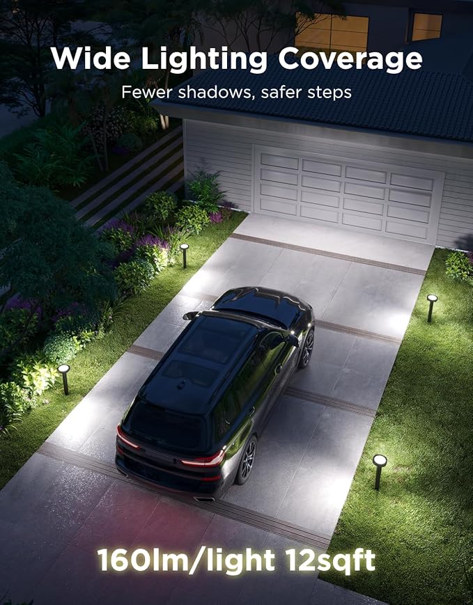 Govee Outdoor Pathway Lights 2 IP66 Waterproof Patio Lights 60+ Scene Modes Landscape Lighting for Yard Garage Garden Lawn Outdoor Decor Works with Alexa Google Assistant Matter Wired 4 Pack