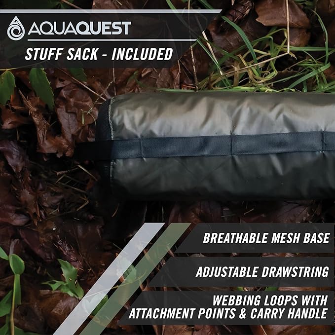 AquaQuest Defender Tarp – Heavy-Duty Waterproof (20000 mm) Seam-Taped Rain Fly for Camping Bushcraft &amp Survival