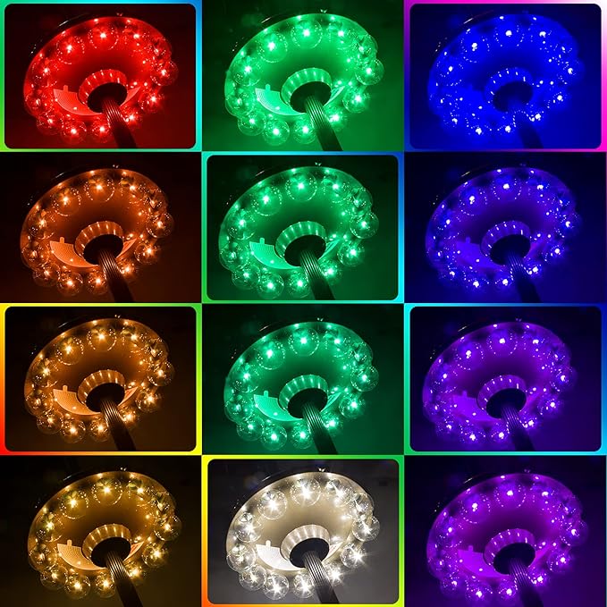 LUXSWAY Umbrella Lights Battery Operated12 Color Changing Outdoor Patio Umbrella Light for Pole with 80Ft Remote12 Clear Bulb 48 LEDs4 Modes4 Timer OptionUmbrella Hanging Light for CampingBBQ