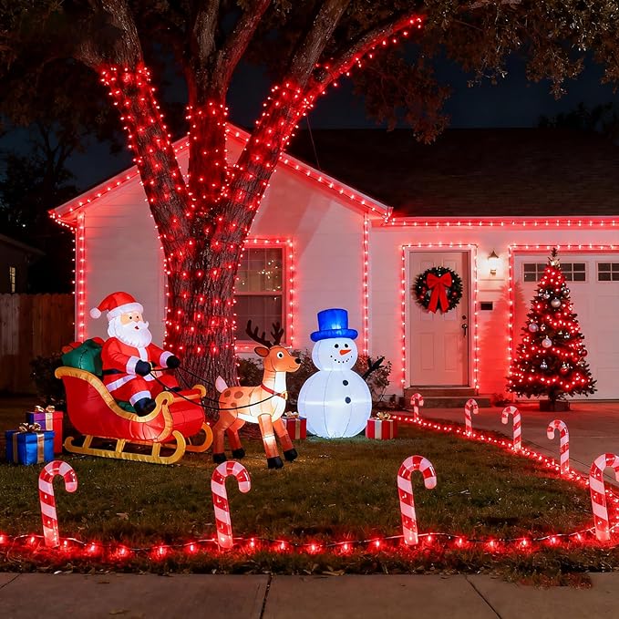 100FT 300 LED Outdoor String Lights Plug in Red Christmas Lights Indoor Waterproof with 8 Modes Connectable Twinkle Fairy Lights Clear Wire for Indoor Bedroom Home Patio Yard Wedding Decorations