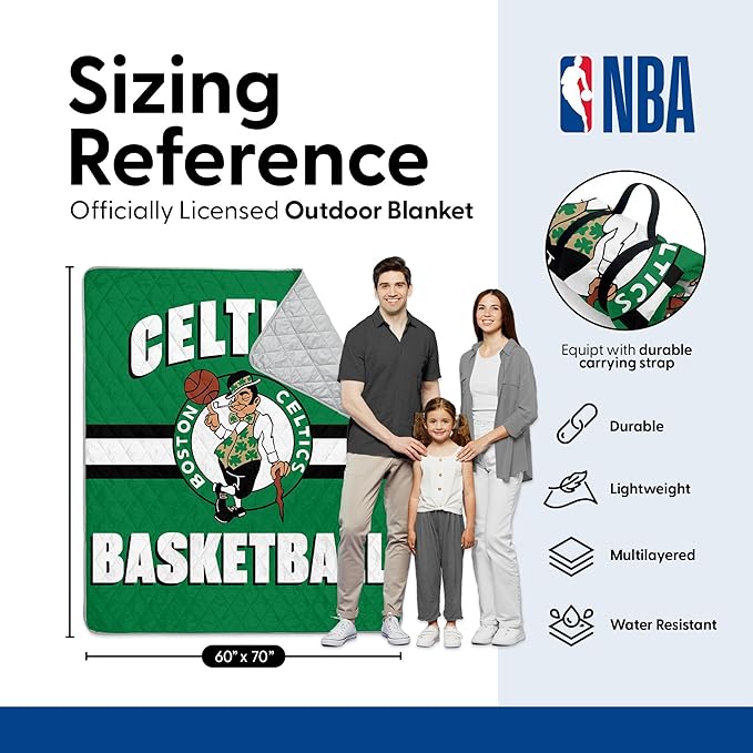 Northwest NBA Taffeta Outdoor Blanket Foldable Camping Picnic Ground Mat 60 x 70 Inches