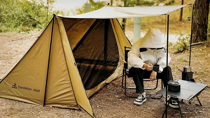 Hot Tent with Stove Jack – 4 Season Waterproof &amp Windproof Shelter for 1–4 People Lightweight for Camping Hiking Hunting &amp Fishing