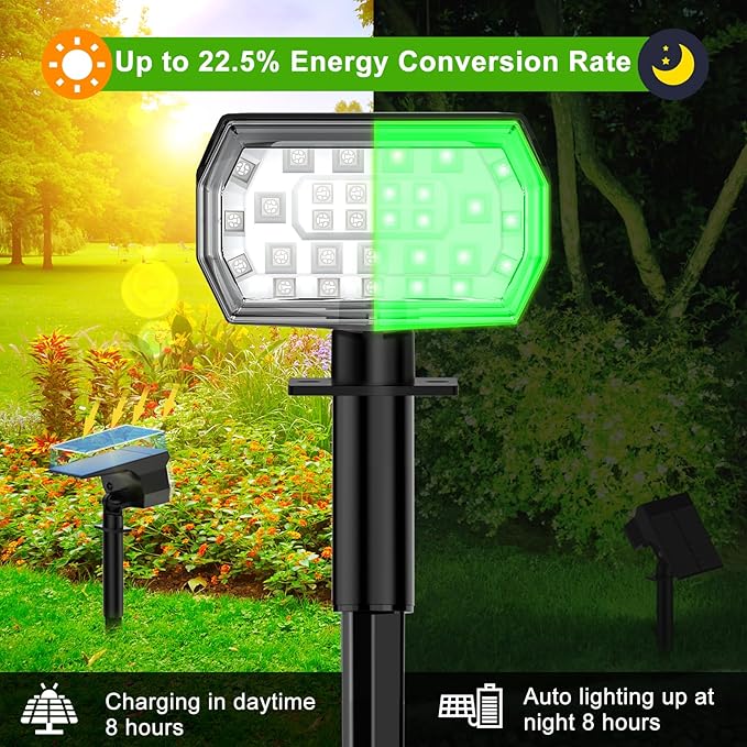 LANSOW Solar Spot Lights Outdoor Color Changing [7 Modes/8 Pack] Christmas Landscape Spotlights Solar Lights Outdoor Waterproof Solar Powered Flood Lights for Outside Yard Garden Pathway