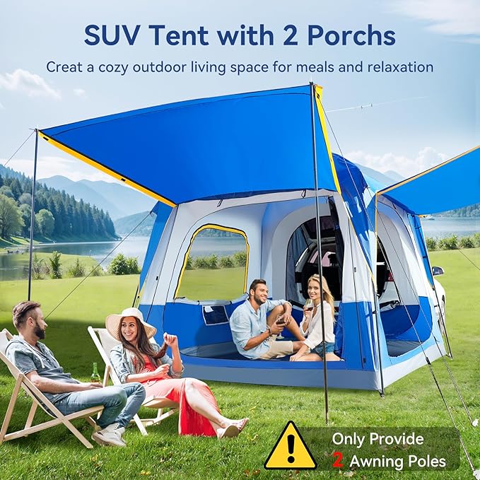 SUV Tent for Camping SUV Camping Tent with Awnings Waterproof Blow Up Tent Easy Setup Car Truck Camping Tent