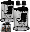 2 Pcs Canopy Chair Mosquito Net Mosquito Mesh Chair Net with Waterproof Roof and Zipper OpeningMosquito Net Chairs Cover for Outdoor Hiking Hunting Fishing Camping Excluding Chairs