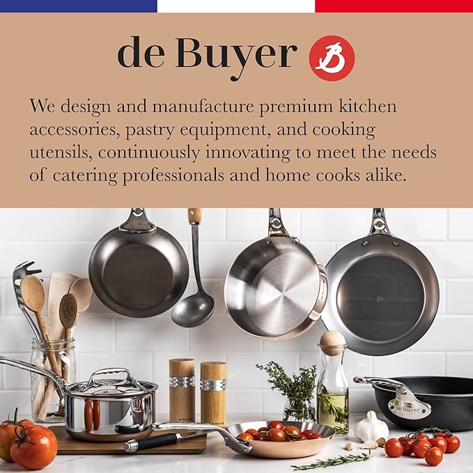 de Buyer Round Expandable Cake Frame - 1.75” Height - Adjusts to Accommodate 7-14” Cakes - Easy to Use &amp Clean - Made in France
