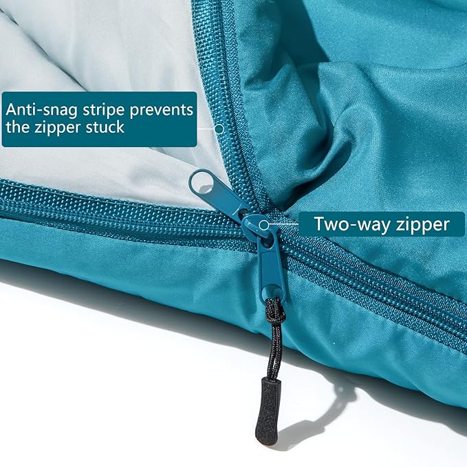 BISINNA Kids Sleeping Bag for Boys Girls with Pillow 3 Season Camping Sleeping Bag Portable for Children Hiking Backpacking Indoor Outdoor