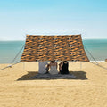 ALAZA Yellow Tiger Print Beach Tent Sun Shelter UPF50+ Protection Beach Shade Canopy w/ 4 Sandbags for Outdoor Camping Fishing Backyard Fun Picnic 10x9 ft