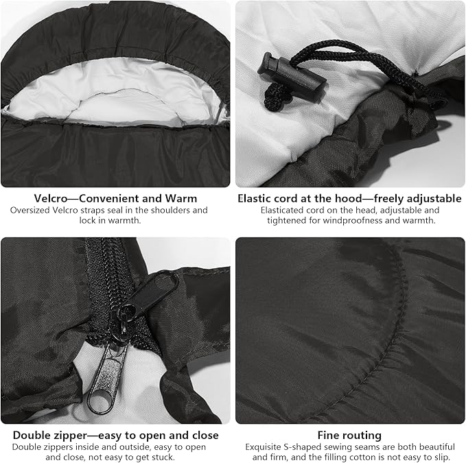 Sleeping Bags Lightweight Camping Sleeping Bag for Adults Kids Hiking Outdoor Travel Cold Weather &amp Warm