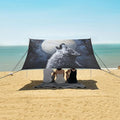 ALAZA Wolf Moon at Night Beach Tent Sun Shelter UPF50+ Protection Beach Shade Canopy w/ 4 Sandbags for Outdoor Camping Fishing Backyard Fun Picnic 10x9 ft