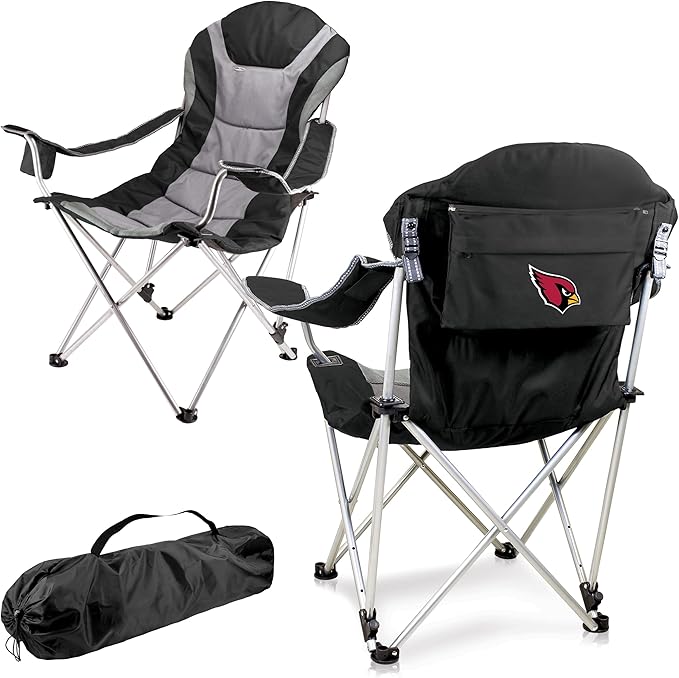 Picnic TIME NFL Unisex-Adult NFL Reclining Camp Chair Beach Chair for Adults Sports Chair with Carry Bag
