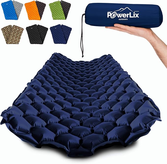 POWERLIX Ultralight Camping Sleeping Pad with Inflation Bag– Compact Lightweight Camping Pad Outdoor Backpacking Hiking Traveling Airpad Camping Air Mattress Sleeping Mat