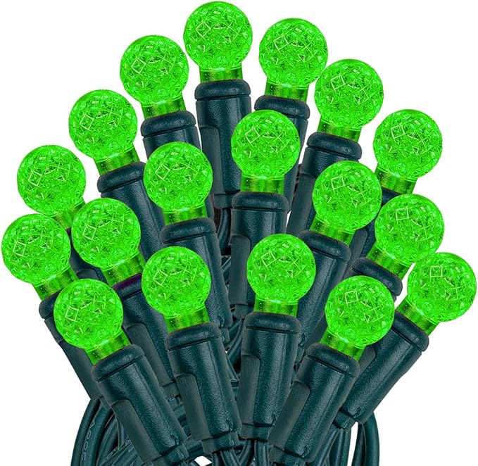Novelty Lights 25FT 50 LED G12 Christmas String Lights Tree Lights Indoor Outdoor Commercial Grade LED Mini Light Set with 40000 Hours Rating Christmas Lights Christmas Tree Lights Green