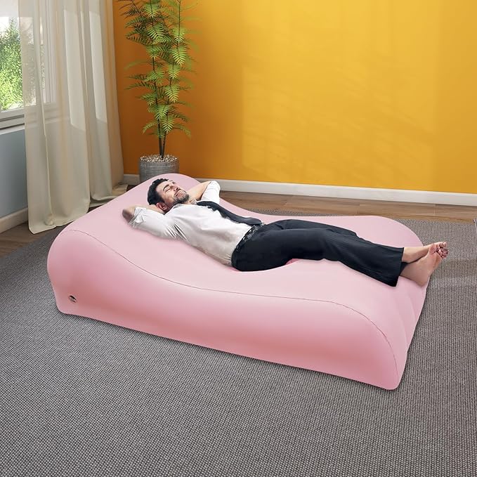 17.71 * 14.17in Inflatable Couch After Surgery with Air Pump 3-Minute Fast BBL Chair with Hole for Butt Ergonomics PVC Pregnancy Mattress Air Mattress for Camping Traveling Hiking