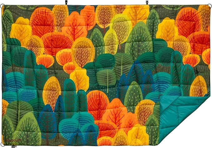Versatile Packable Outdoor Camping Blanket Puffy Blanket Primaloft® Insulation Warm Durable Lightweight Waterproof Oversize Beach Stadium and More! 55x80 (Tony Grove)