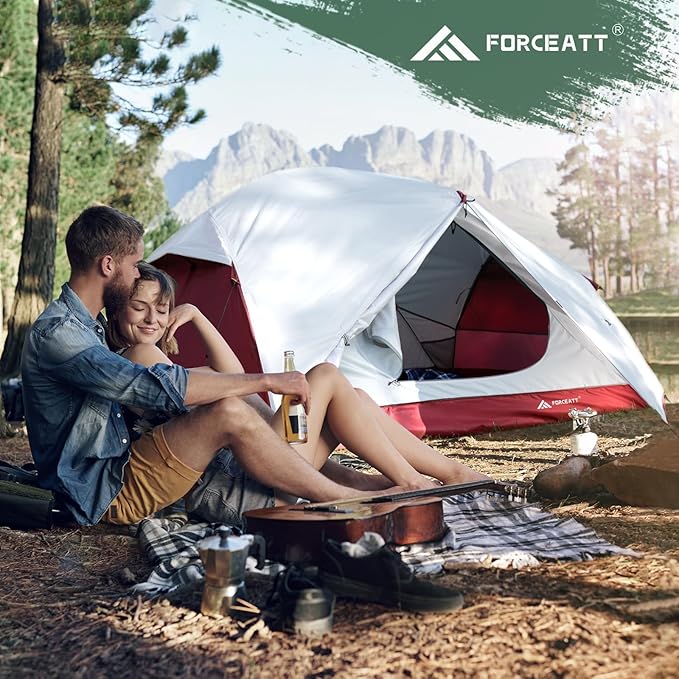 Forceatt Tent for 2 and 3 Person is Waterproof and Windproof Camping Tent for 3 to 4 SeasonsLightweight Aluminum Pole Backpacking Tent Can be Set Up QuicklyGreat for Hiking