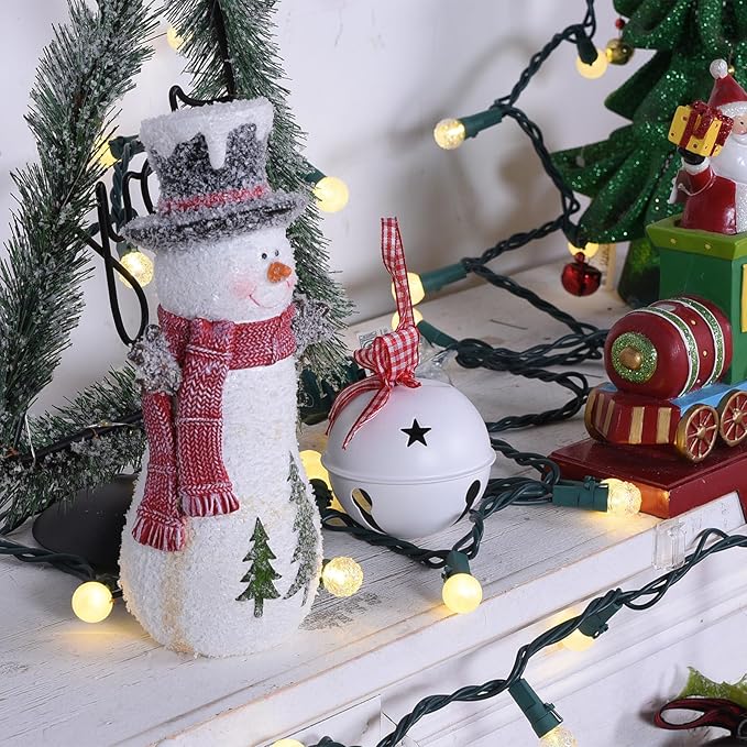 300 LED Christmas Tree Lights 100FT Globe String Lights UL Listed G15 Snow Glass Bulbs Fairy Lights Plug in Christmas Lights for Bedroom Xmas Tree Patio Party Garden Wedding Soft Warm White