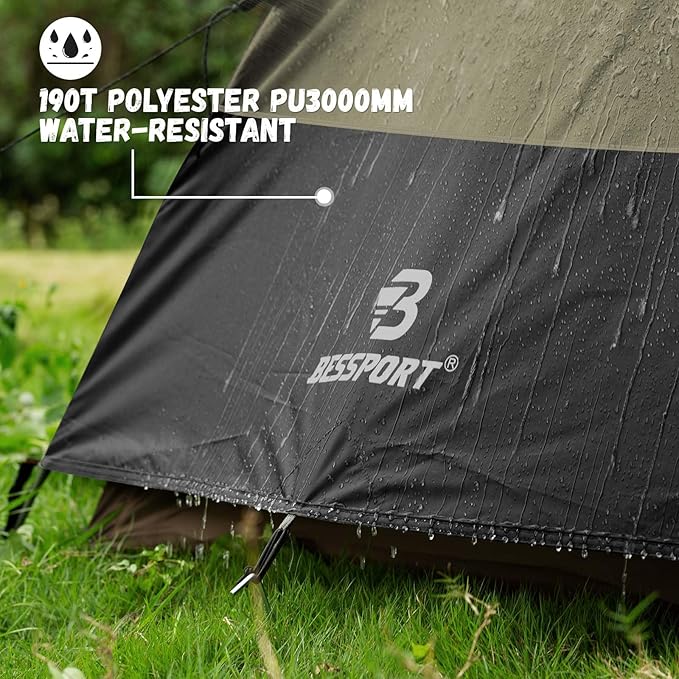 Bessport Camping Tent for 2-3 Person Lightweight Backpacking Tent Waterproof Windproof Two Doors Easy Setup Double Layer Outdoor Tents for 3 to 4 Seasons Suitable for OutdoorHikingCamping