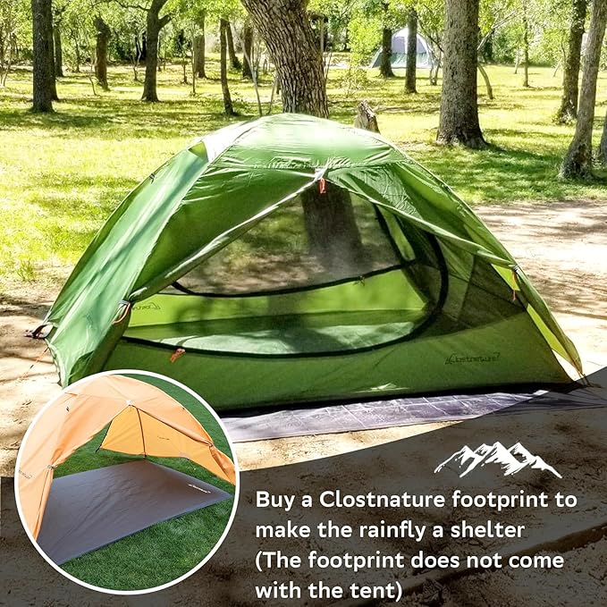 Clostnature Lightweight Backpacking Tent - 1/1.5/2/3/4/6 Person Ultralight Waterproof Camping Tent 3 Season Large Size Easy Setup Tent for Family Outdoor Hiking and Mountaineering