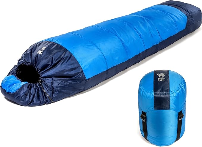 Viking Trek 350x Lightweight Adult Sleeping Bag – Warm &amp Breathable Compact Camping Gear for Hiking and Backpacking - Camping Essentials - Includes 100% Waterproof Stuff Sack