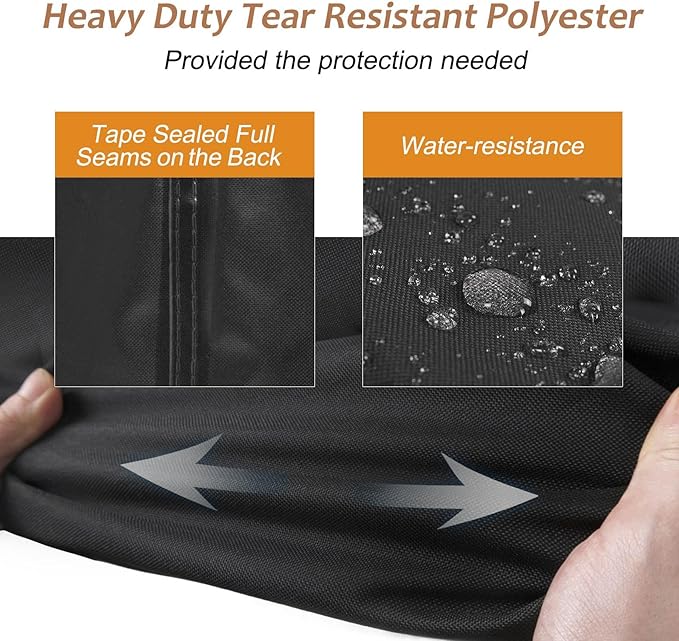 NettyPro Grill Cover for Outdoor Grill 44 inch Waterproof Heavy Duty Gas BBQ Cover for Outside Weber Char-Broil Brinkmann Jenn Air Nexgrill 2 Burner Barbecue Black