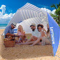 Beach Shelter Umbrella Premiere UPF 50+ Umbrella Shelter for Sun and Rain Protection for Adult (10-FootBlue Stripe)