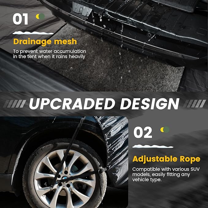 SUV Tent Rectangle Car Tent for Family Waterproof &amp Windproof for Car Camping Large Camping Tents with Storage Bag SUV Van Jeep