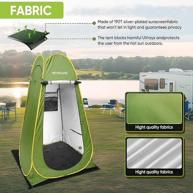 Neverland Pop up Privacy Shower Tent - Portable Changing Shower Tent Dressing Room Bathroom Outdoor Rain Shelter for Camping Beach
