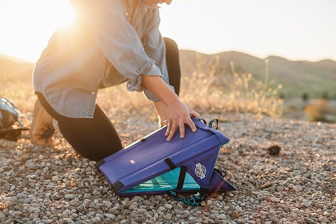 Crazy Creek Original Chair Perfect for Stadium Seats Camping Hiking &amp More Comfort on All Terrains Adjustable Straps Lightweight Design Water-Resistant Blue Tie Dye