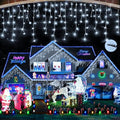 Hezbjiti Christmas Lights Decorations Outdoor 1600LED 164FT Ice Fairy Lights 8 Modes 320 Drops Fairy String Lights for Christmas Decor Eaves Party Yard Garden