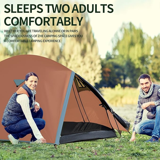 Backpacking Tents for Camping - Easy Set Up Tent Waterproof Light Weight Tent for One or Two Person Hiking Travling