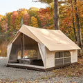KingCamp Camping Tent with Floor 6-8 Person Canvas Hot Tent with Stove Jack Waterproof &amp Windproof Cabin Tent for Family Camping &amp Outdoor Parties