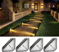 Solar Stair Lights Solar Step Lights Outdoor Waterproof IP65 Outdoor Light Decor for Garden Stair Deck Front Step Front Porch and Patio (Warm Light-4pack)