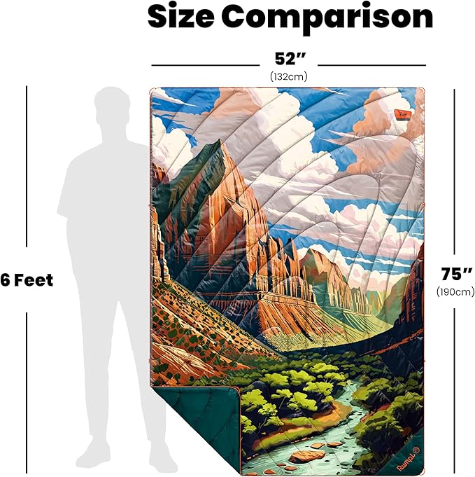 Rumpl Original Puffy National Park Blanket for Camping and Outdoors Zion - V3