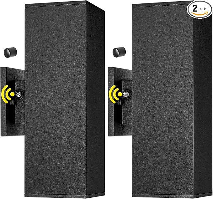 2-Pack Exterior Wall Light Fixtures Outdoor Waterproof Wall Sconce with Dusk to Dawn Photocell Sensor Modern Porch Lights Outdoor Up Down for Patio Entryway Front Door