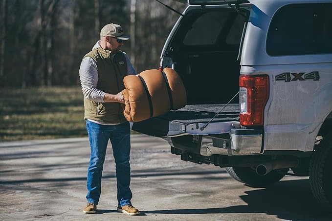 Browning Camping Enterprise 0° Degree Sleeping Bag – Hooded Rectangular Cold Weather Canvas Sleeping Bag with Flannel Liner PolyLoft Insulation &amp Roll-Up Straps for Winter Camping