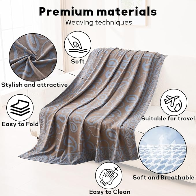Travel Blanket Airplane - Ultra Soft &amp Lightweight Knit Design Compact Airplane Blanket53x72 InchStylish Travel Shawl Wraps for FlightsOfficeHome UseTravel Essentials &amp Gifts