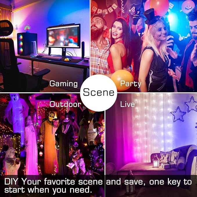 ChangM LED Flood Light Outdoor 500W EquivalentBluetooth RGB Flood Lights with APP Control DIY ScenesIP66 WaterprooofTimingWarm White 2700K Color Uplight