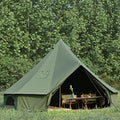 Cotton Canvas Bell Tent with Stove Jack Roomy Yurt for Family Glamping Camping 4 Season Tent with Zipped Removable Floor