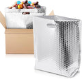APQ Insulated Foil Bag With Handles 6 x 6 x 6 Inches. 10 Pack Thermal Bags for Frozen Food. Metallized Foil Box Liners With Bubble Cushion. Shipping Bags for Food Cosmetics