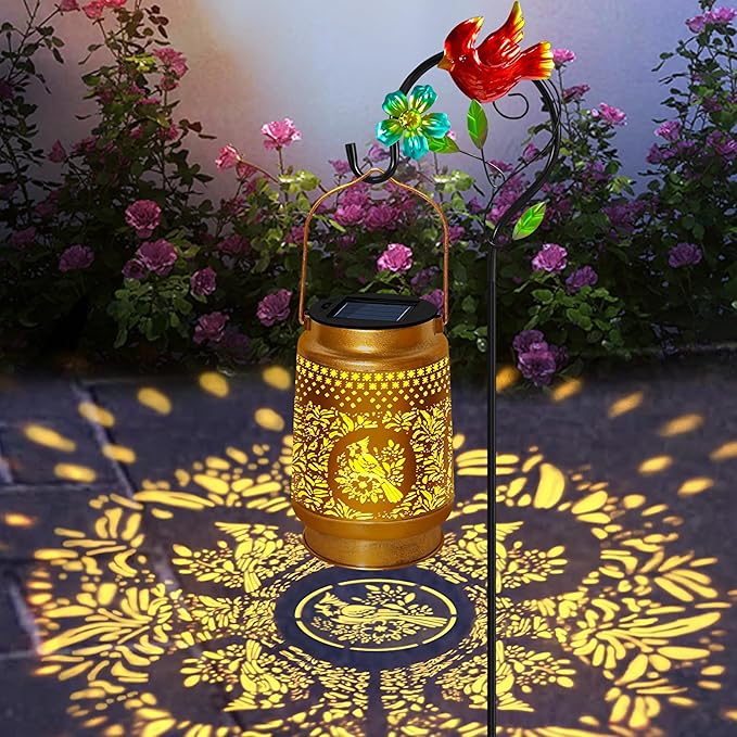 Cardinal Solar Lanterns Outdoor Waterproof with Shepherd HookCardinal Gifts for WomenMenMetal Solar Garden Lights for YardPatioLawnTabletopPathwayLandscapeGarden