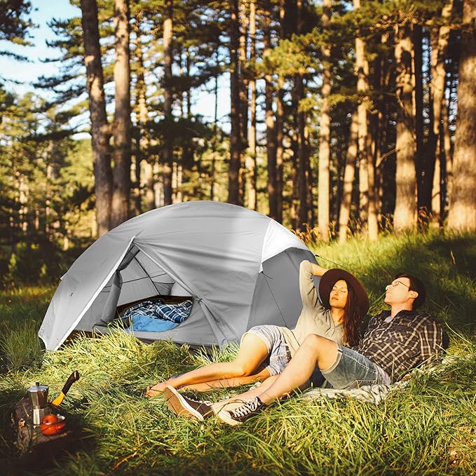 Bessport Camping Tent for 2-3 Person Lightweight Backpacking Tent Waterproof Windproof Two Doors Easy Setup Double Layer Outdoor Tents for 3 to 4 Seasons Suitable for OutdoorHikingCamping