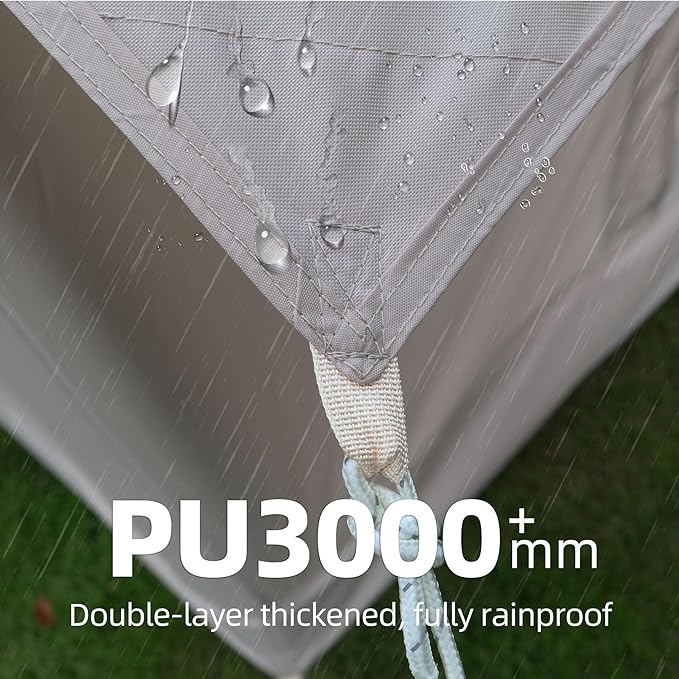 Donext Inflatable Camping Tent 4-Season Glamping Tent with Stove Jack Mesh Windows Easy Setup Windproof Cotton Outdoor Tent with Hand Pump