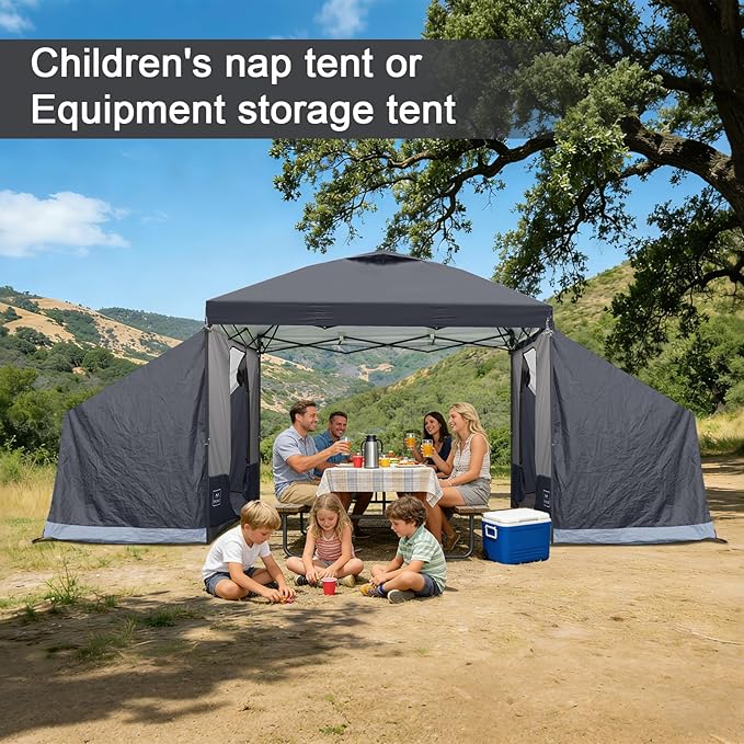 KAMPKEEPER Canopy Side Tent Camping Canopy Tent for 10x10 Pop Up Canopies Cube Tents Gazebo Room Compatible with 10' Wide Canopies(Canopy Not Included)