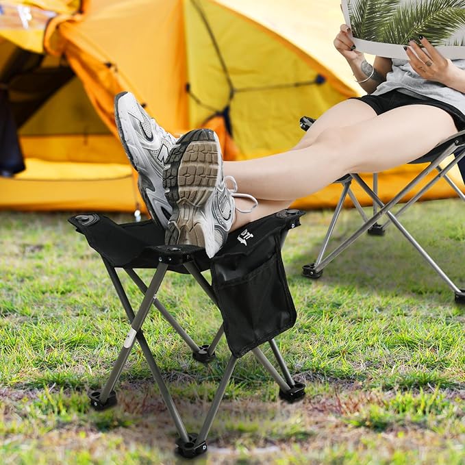 Roptat 2 Pack Camping StoolPortable Folding Compact Lightweight Stool Seat for Camping Fishing Hiking Gardening Outdoor Walking Backpacking Travelling and Beach with Carry Bag (Grey)