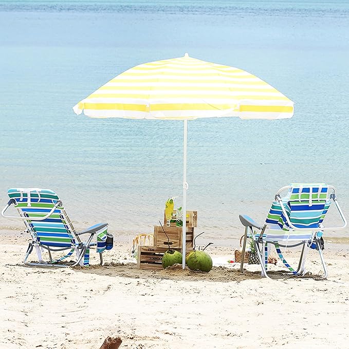 GarveeLife High Backpack Beach Chair for Adults 2 Pack Lightweight Portable Lay Flat Folding Beach Chair with 5 Positions Backpack Straps Phone Pocket Cup Holder Cooler Pouch &amp Towel Bar