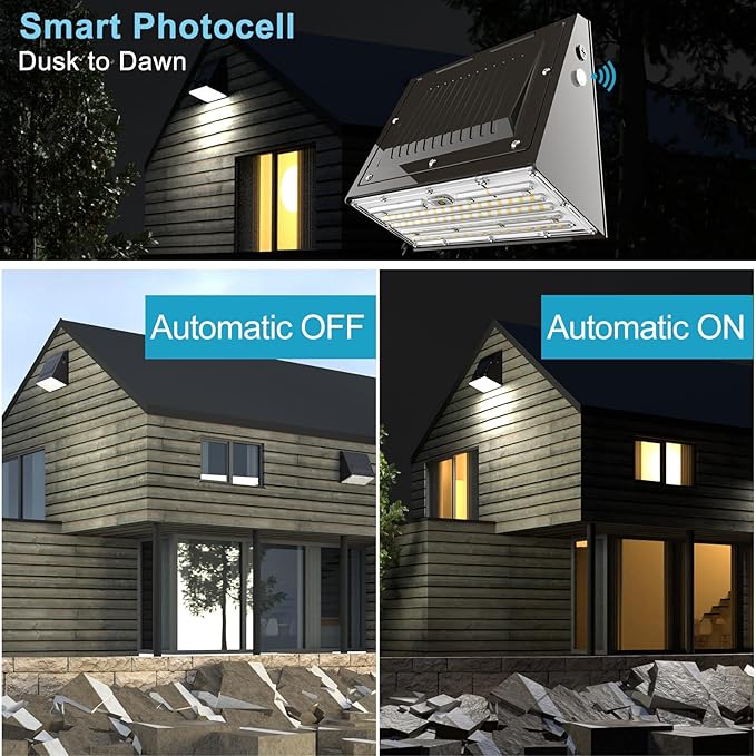 Lightdot 6Pack 150W LED Wall Pack Lights 100-277v Full Cut Off Dusk to Dawn Photocell 22500Lm(150Lm/W) 5000K IP65 Outdoor Exterior Lighting for GarageWarehouseYardBuildingFactoryETL
