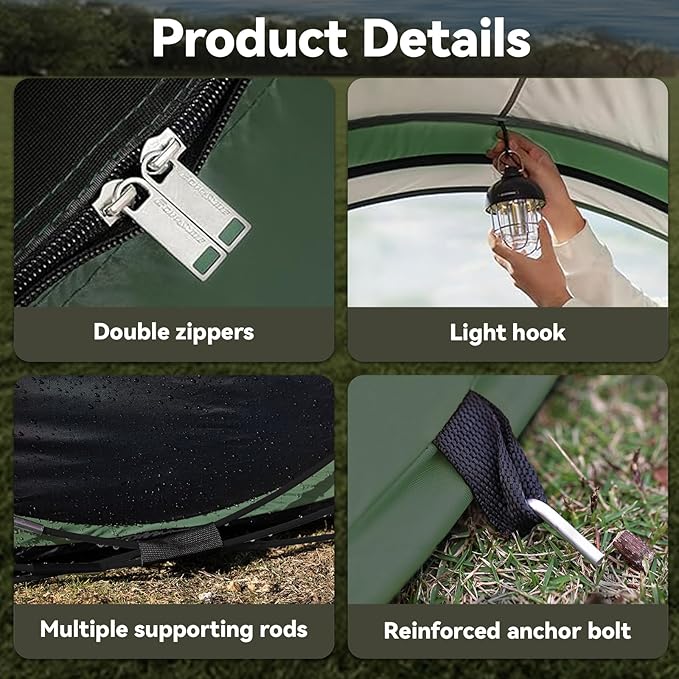 Instant Pop Up Tents for Camping 4/6 Person Easy Pop Up Camping TentsAutomatic Set Up Tent in 3 SecondsWaterproof Sunshade Family TentLightweight Dome Tent for Outdoor CampingHiking &amp Beach
