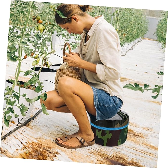 YARNOW Portable Multifunctional Stool for Gardening and Outdoor Activities Lightweight and Durable Design for Camping Fishing and More High with Camouflage Seat